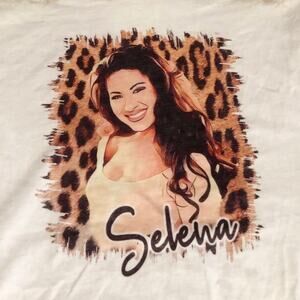 Selena Leopard Bleach Dye Handmade Graphic Tee